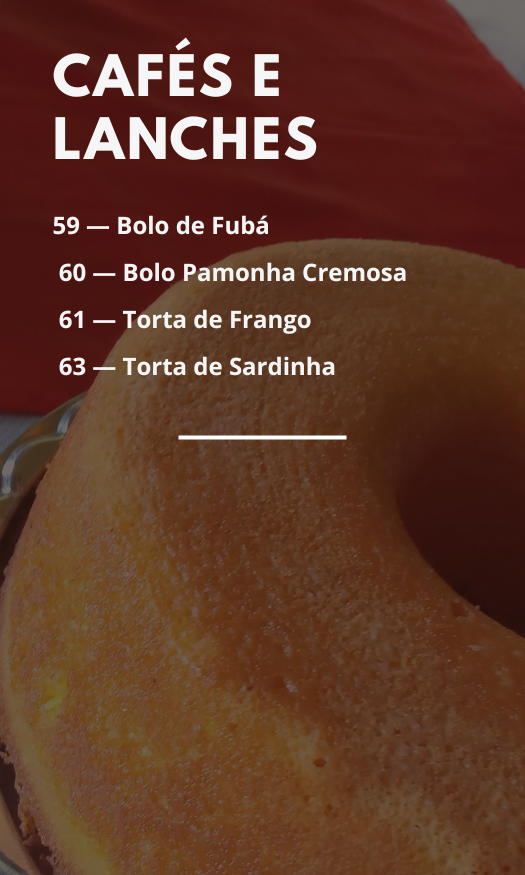 CAFÉS E LANCHES
